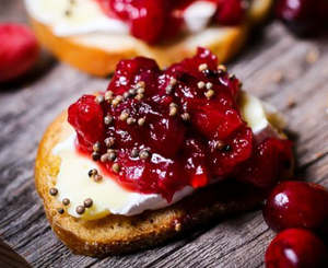 Cranberry Chutney and Brie Crostini