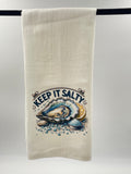 Oysterville Sea Farms – Coastal Kitchen Towels Collection (Keep It Salty, Shuck Yeah, Shuck It Up Buttercup &amp; Mermaid Vibes)