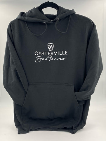 Oysterville Sea Farms Classic Black Logo Hoodie