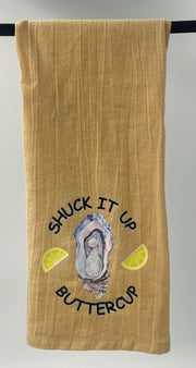 Oysterville Sea Farms – Coastal Kitchen Towels Collection (Keep It Salty, Shuck Yeah, Shuck It Up Buttercup &amp; Mermaid Vibes)