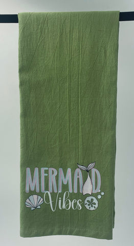 Oysterville Sea Farms – Coastal Kitchen Towels Collection (Keep It Salty, Shuck Yeah, Shuck It Up Buttercup &amp; Mermaid Vibes)