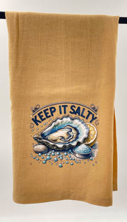 Oysterville Sea Farms – Coastal Kitchen Towels Collection (Keep It Salty, Shuck Yeah, Shuck It Up Buttercup &amp; Mermaid Vibes)