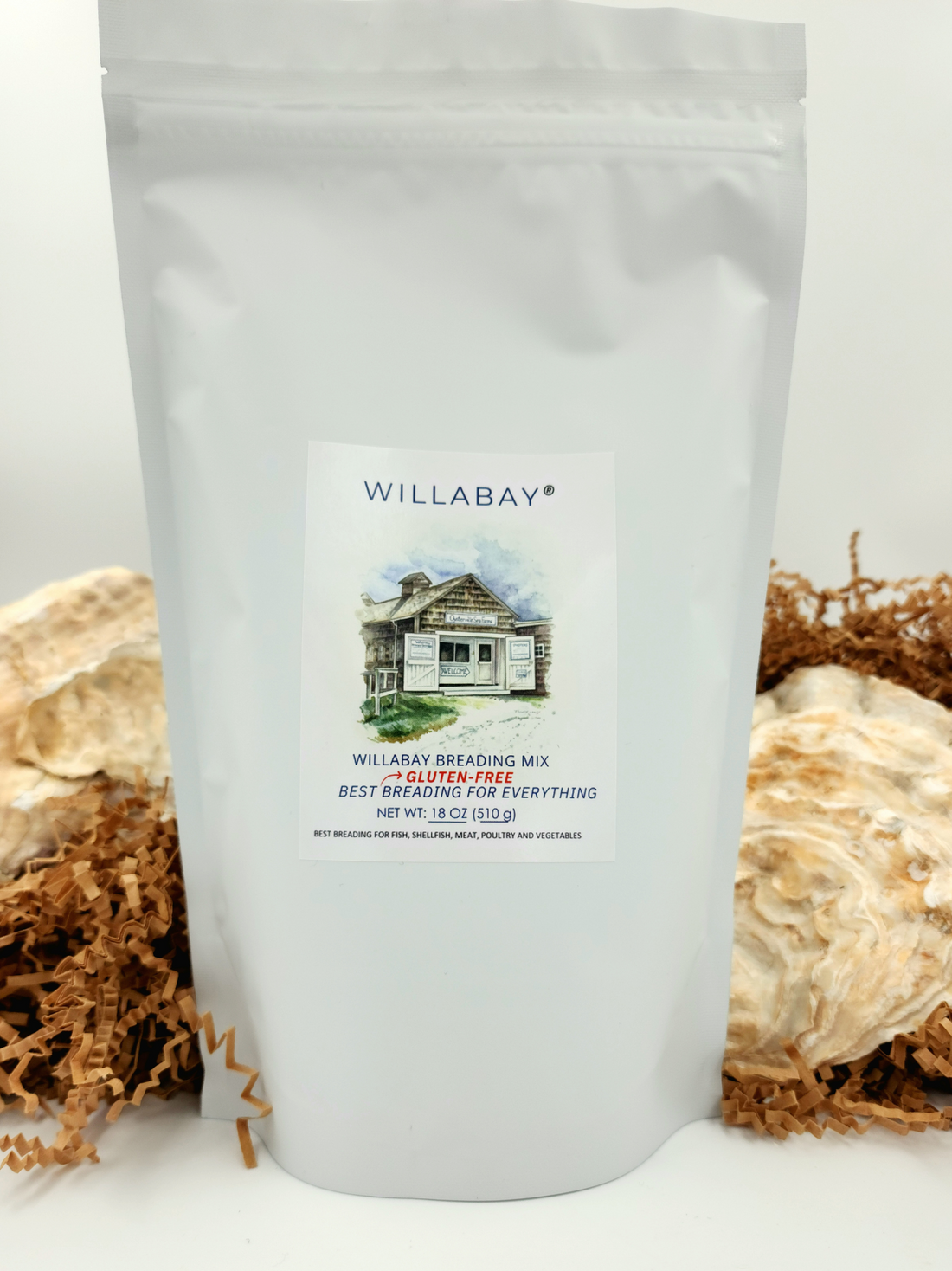 Willabay Gluten-Free Breading—crispy, flavorful, and perfect for coating seafood, chicken, or veggies without the gluten!